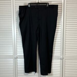 NWT Edwards Redwood & Ross Black Flat Front Wool Blend Suit Pants Men 42 x 29